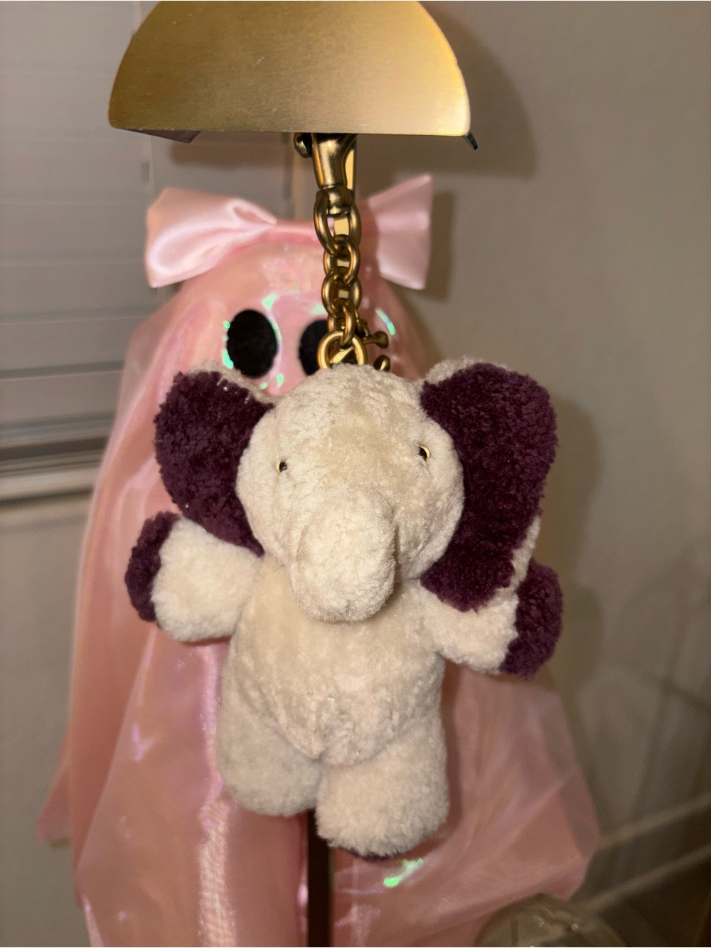 Plush Elephant Keychain Coach Charm